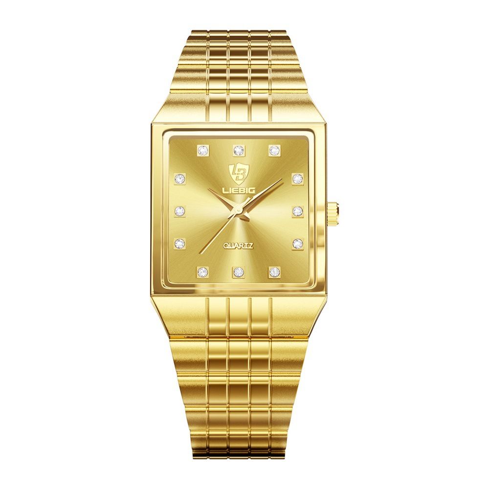 LIEBIG Watch Classic Gold Quartz Watch Couple watches Fashion Watch Luxury LIEBIG Luminous watch Casual Stainless Steel Men Watch Diamond Analog Watch Birthday gifts for couples Valentine's Day gifts