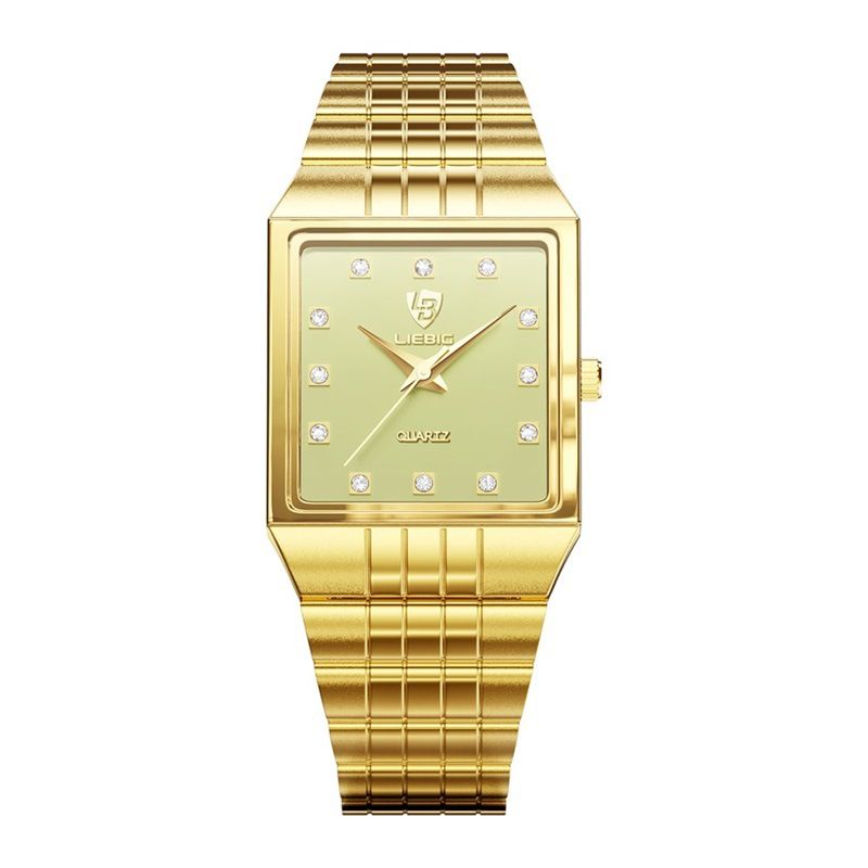 LIEBIG Watch Classic Gold Quartz Watch Couple watches Fashion Watch Luxury LIEBIG Luminous watch Casual Stainless Steel Men Watch Diamond Analog Watch Birthday gifts for couples Valentine's Day gifts