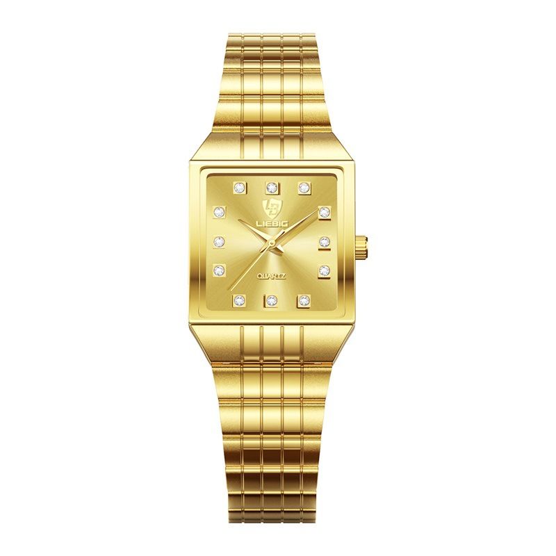 LIEBIG Watch Classic Gold Quartz Watch Couple watches Fashion Watch Luxury LIEBIG Luminous watch Casual Stainless Steel Men Watch Diamond Analog Watch Birthday gifts for couples Valentine's Day gifts