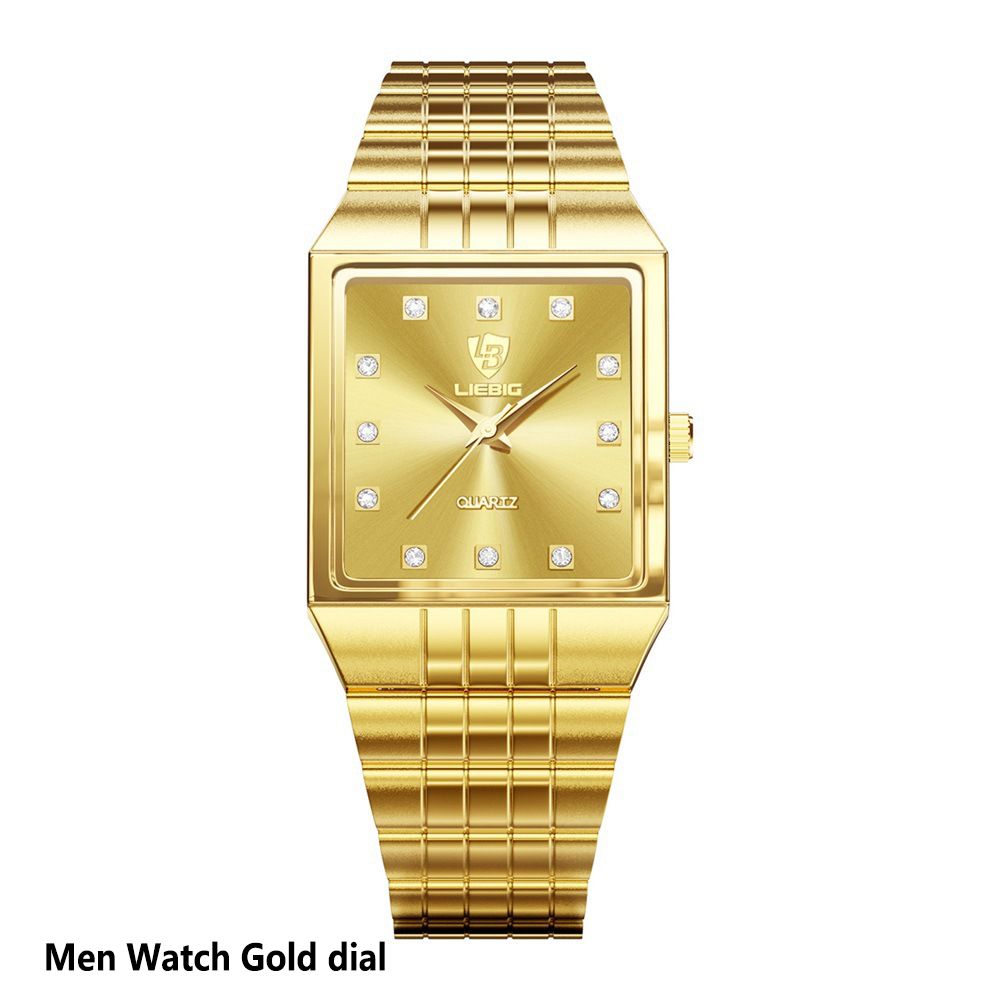 LIEBIG Fashion Casual ladies watch Women Wrist band Stainless Steel Gold Couple watches Waterproof Quartz Wrist Watch Luxury Luminous Analog watch Men Watch Birthday gifts Valentine's Day gifts