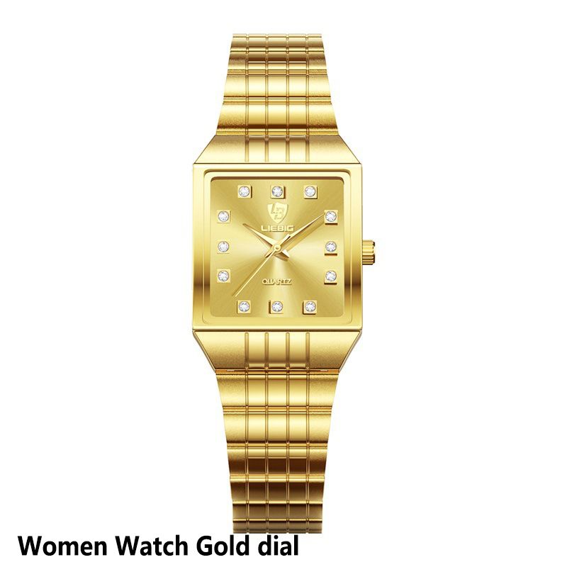 LIEBIG Fashion Casual ladies watch Women Wrist band Stainless Steel Gold Couple watches Waterproof Quartz Wrist Watch Luxury Luminous Analog watch Men Watch Birthday gifts Valentine's Day gifts