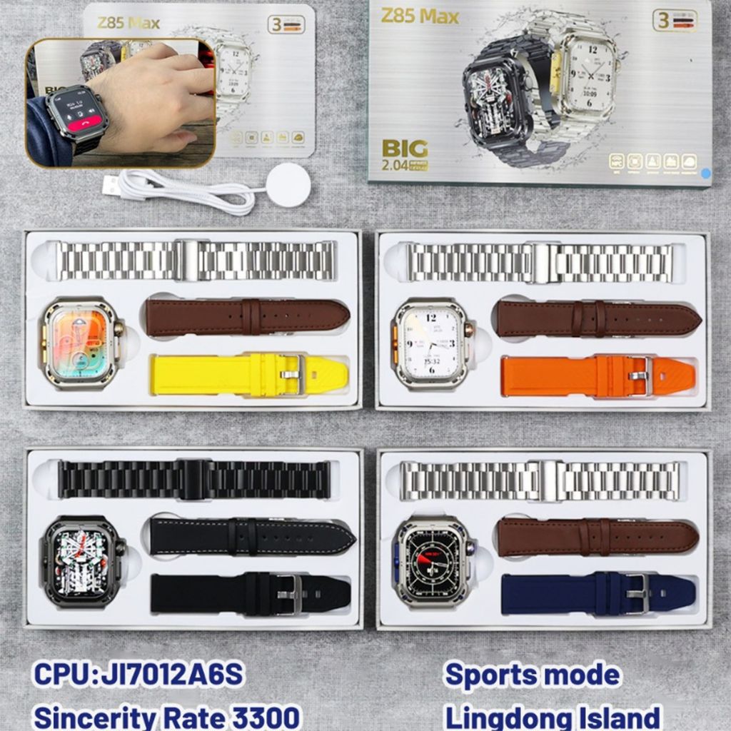 Z85 MAX Smart Watch Men Women NFC GPS Waterproof Smartwatches for Men Smart Island  Stainless Steel PU Leather TPU Straps Wristband Smart Band Fitness Bracelet For Android IOS Couple Women Smart watch