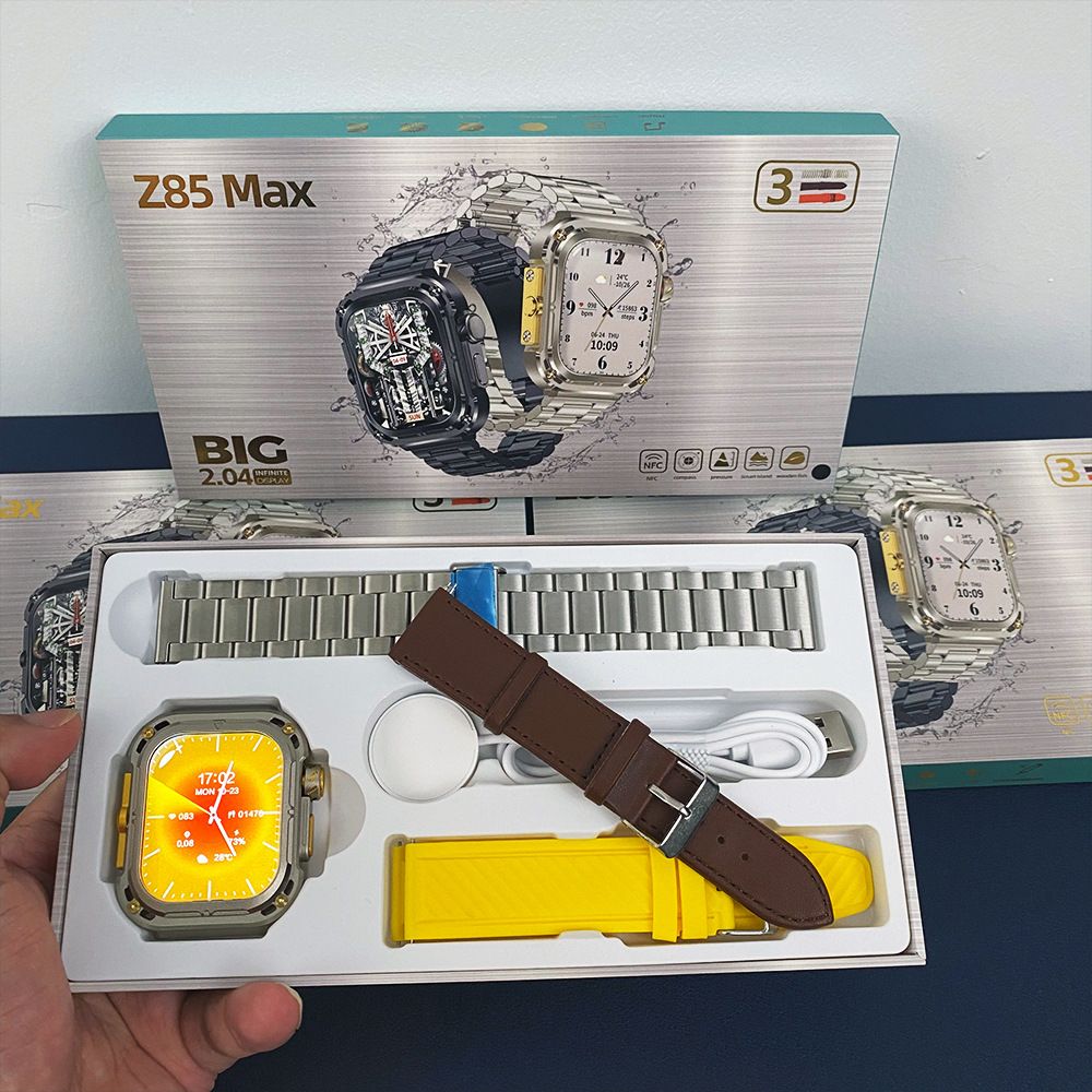 Z85 MAX Smart Watch Men Women NFC GPS Waterproof Smartwatches for Men Smart Island  Stainless Steel PU Leather TPU Straps Wristband Smart Band Fitness Bracelet For Android IOS Couple Women Smart watch