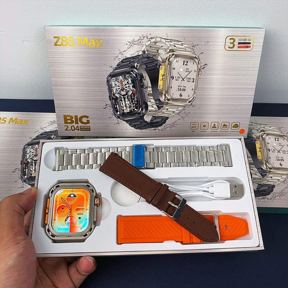 Z85 MAX Smart Watch Men Women NFC GPS Waterproof Smartwatches for Men Smart Island  Stainless Steel PU Leather TPU Straps Wristband Smart Band Fitness Bracelet For Android IOS Couple Women Smart watch