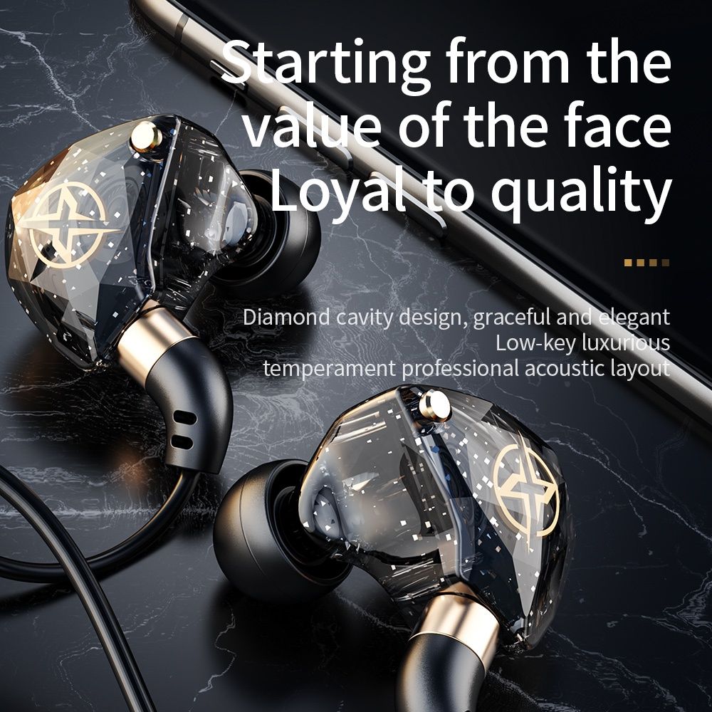 X6 Wired Earphone With Mic Stereo Earphone In Ear Monitor Original Earphone Bass Earfon Noise Cancelling Earbuds Heavy Bass Anchor 3m Extended Earphones Karaoke Music Sports Earphones for Men Women