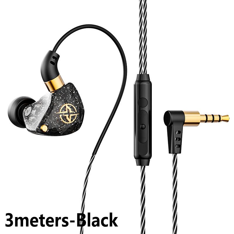 X6 Wired Earphone With Mic Stereo Earphone In Ear Monitor Original Earphone Bass Earfon Noise Cancelling Earbuds Heavy Bass Anchor 3m Extended Earphones Karaoke Music Sports Earphones for Men Women X6-3meters-Black