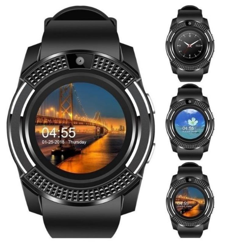 V8 Touch Screen Bluetooth Smart Watch With Sim card and TF Card slot Men's Smartwatch Sport Fitness Tracker Watches Sim Card Phone Support Camera independently Watch Style smartphone Men Smart watch