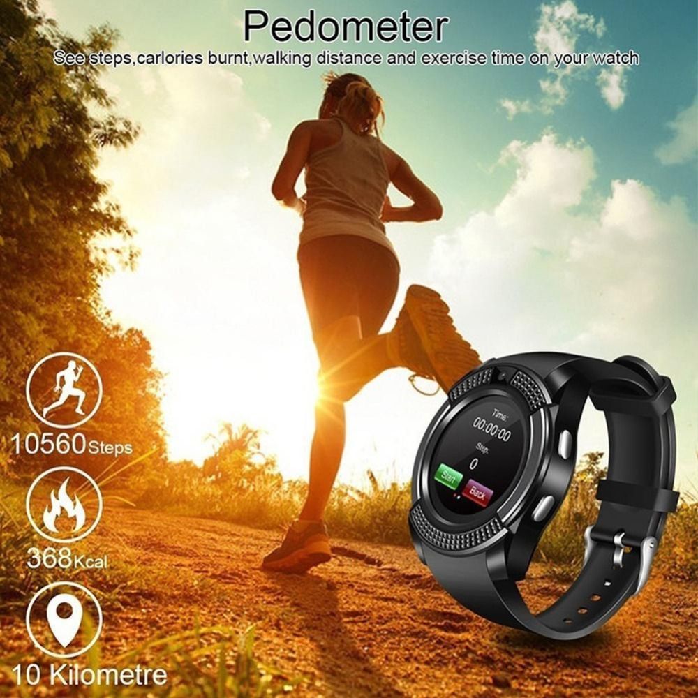 V8 Touch Screen Bluetooth Smart Watch With Sim card and TF Card slot Men's Smartwatch Sport Fitness Tracker Watches Sim Card Phone Support Camera independently Watch Style smartphone Men Smart watch