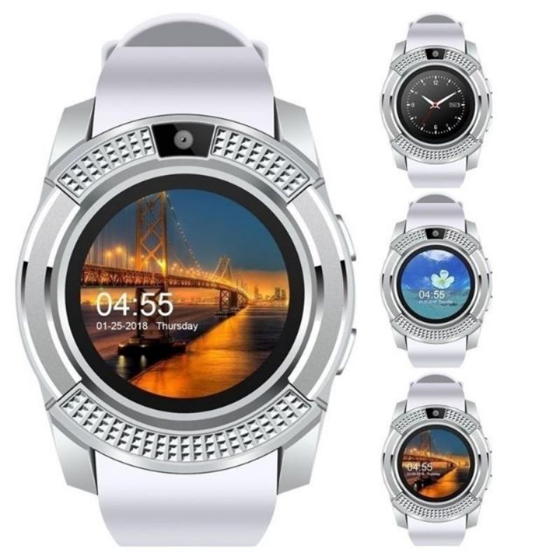 V8 Touch Screen Bluetooth Smart Watch With Sim card and TF Card slot Men's Smartwatch Sport Fitness Tracker Watches Sim Card Phone Support Camera independently Watch Style smartphone Men Smart watch
