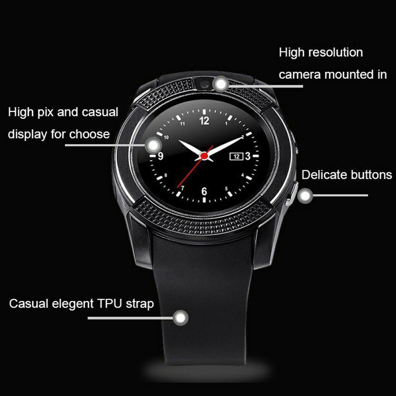 V8 smart watch Waterproof Bluetooth Smart Watches With sim card camera Fitness Bracelet Cool Clock Support TF Card Facebook Whatsapp Smartwatches for Women Men Kids DZ09 Y1 A1 GT08 Men's Smart Watch