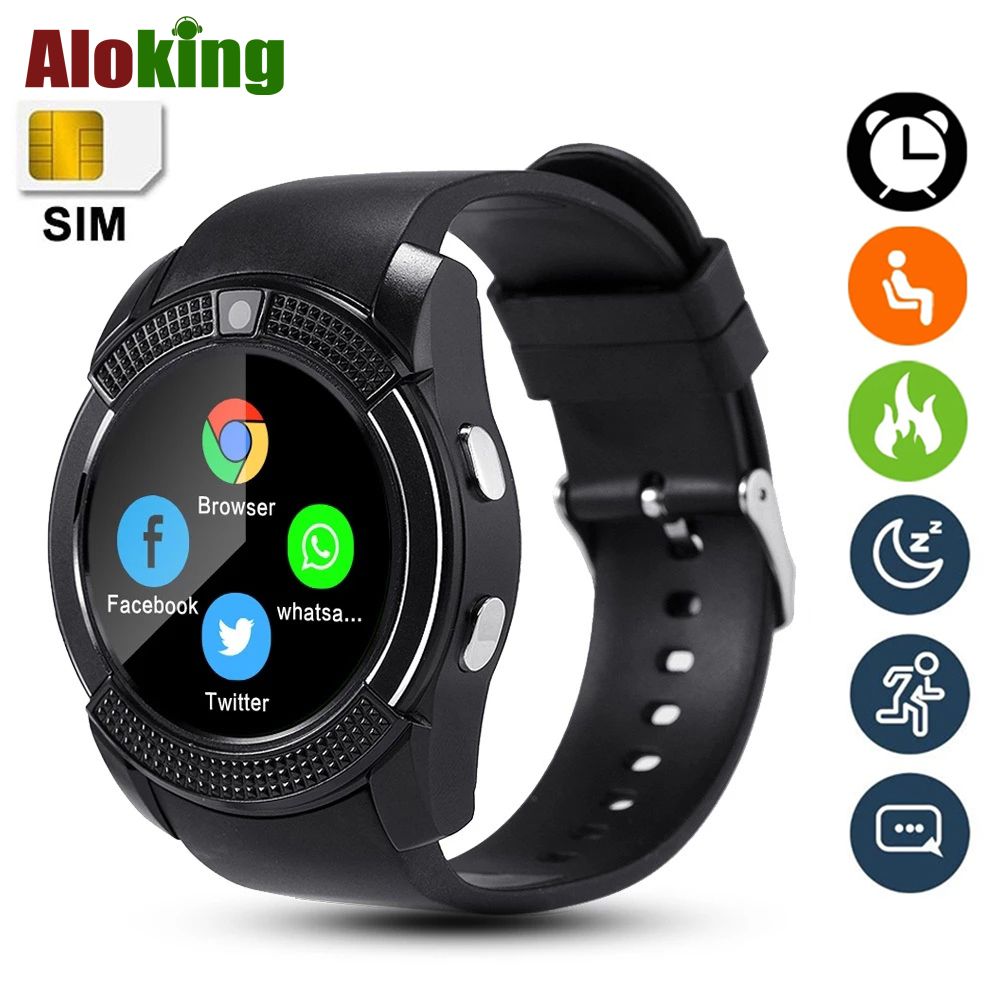 V8 smart watch Waterproof Bluetooth Smart Watches With sim card camera Fitness Bracelet Cool Clock Support TF Card Facebook Whatsapp Smartwatches for Women Men Kids DZ09 Y1 A1 GT08 Men's Smart Watch