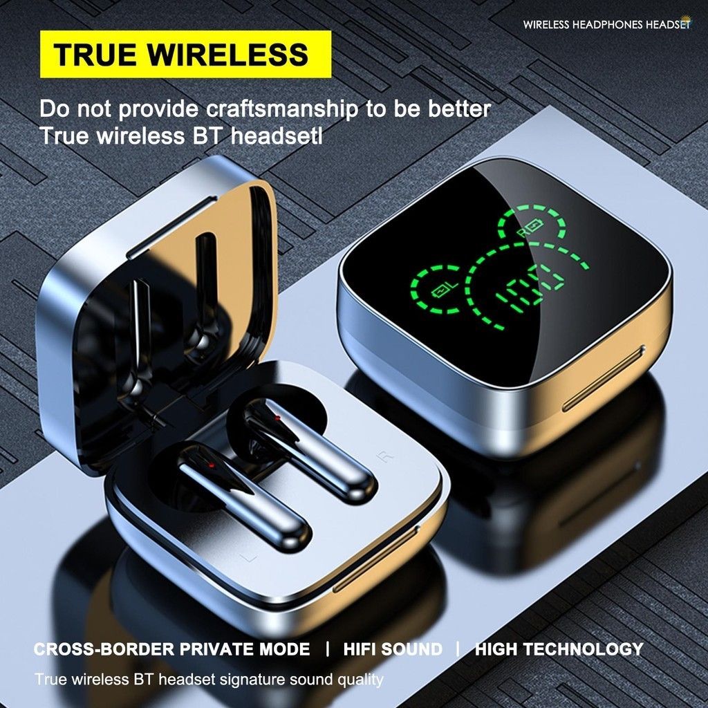 TWS Wireless Bluetooth Earphones K60 Touch Control 9D Stereo Bluetooth Headset With Mic Run Sport Earphones Waterproof Earbuds Led Display Wireless Earphone Earpods Noise Reduction Wireless Headphone