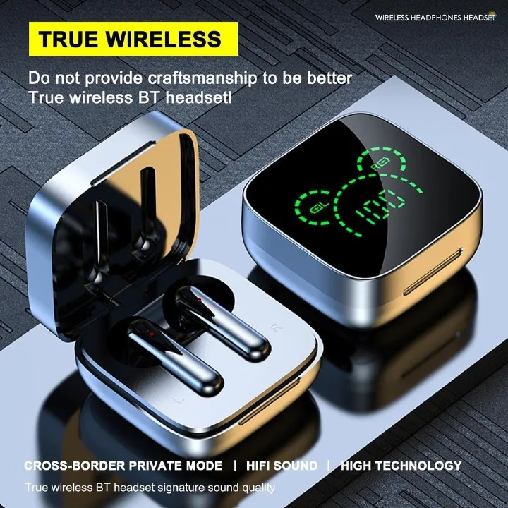TWS Wireless Bluetooth Earphones K60 Touch Control 9D Stereo Bluetooth Headset With Mic Run Sport Earphones Waterproof Earbuds Led Display Wireless Earphone Earpods Noise Reduction Wireless Headphone