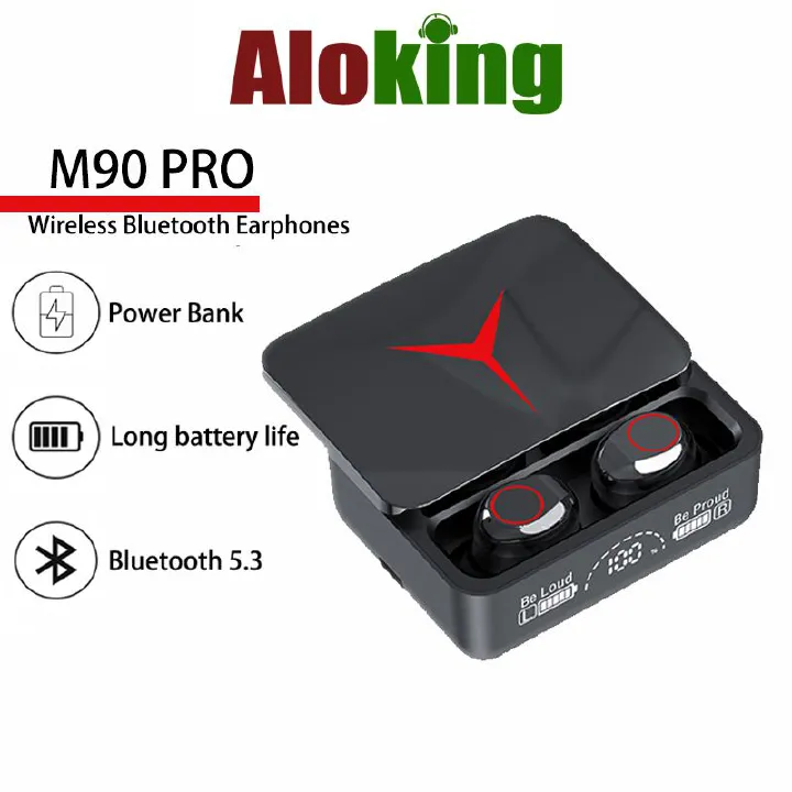 Bluetooth Earphones Wireless Earbuds LED Display Touch Control Headset wireless earphone in-ear 9D Bass HIFI M90 PRO TWS 5.2 Bluetooth Headphone earpod waterproof sports gaming earbuds with Microphone