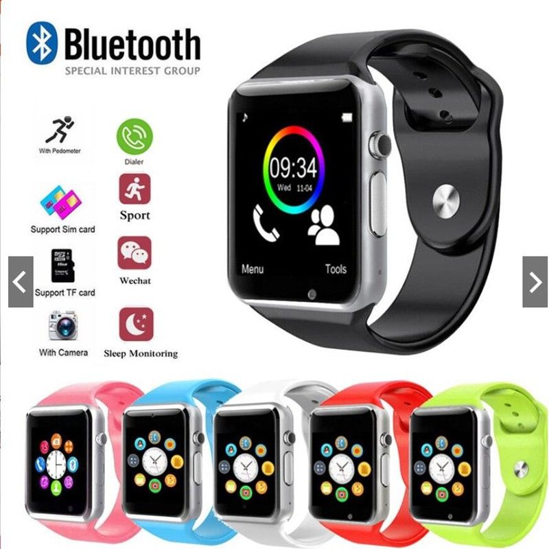 Smartwatches Support SIM TF Card Camera Waterproof Wristwatch GSM Smart Phone A1 smart watch support Bluetooth call with SIM card slot Android IOS Pedometer Multi-Functions Men Women Smart Watch