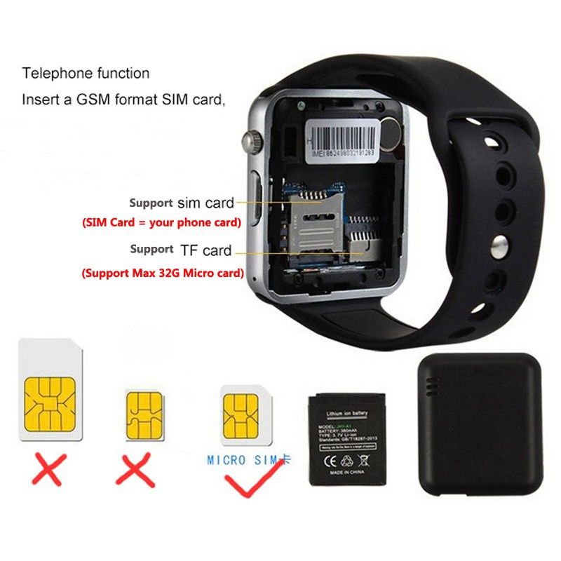 Smartwatches Support SIM TF Card Camera Waterproof Wristwatch GSM Smart Phone A1 smart watch support Bluetooth call with SIM card slot Android IOS Pedometer Multi-Functions Men Women Smart Watch