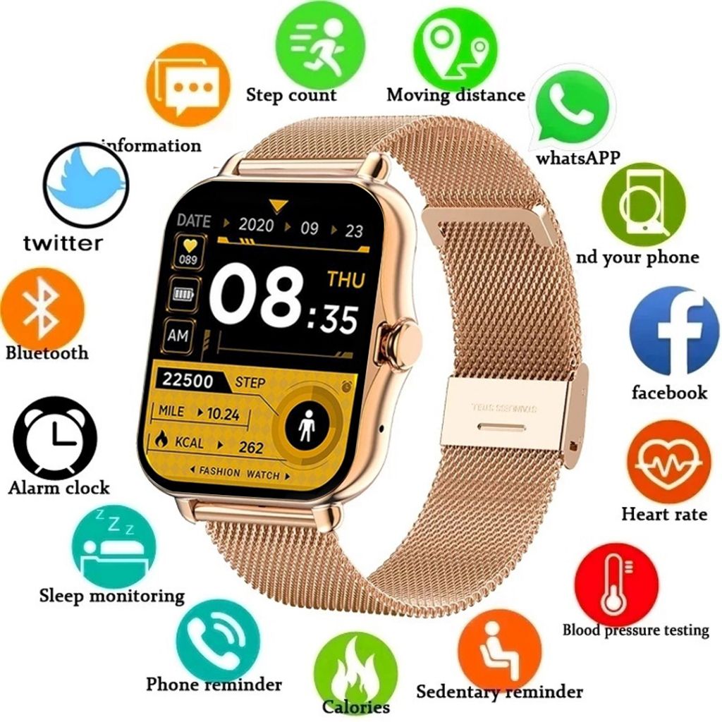 Men Women New Smart Watch with 2 Straps 1.69'' Y13 Waterproof Fitness Heart Frequency Bluetooth call Smartwatch Original High Definition Screen Heart Rate Monitoring Smart Bracelet Smart Band