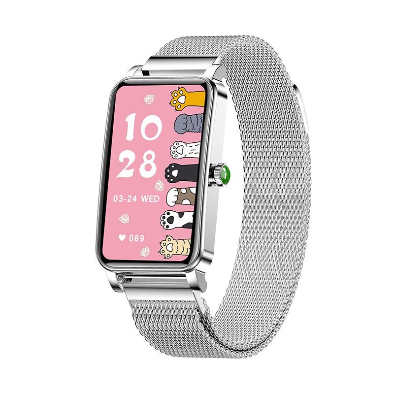 Aloking Exquisite luxury rectangle ZX19 Smart Watch For Ladies Bluetooth Call Sleep Monitor Menstrual Cycle Heart Rate Smartwatches Women Watch Fashion Women Smart wrist watch for woman Ladies Watch