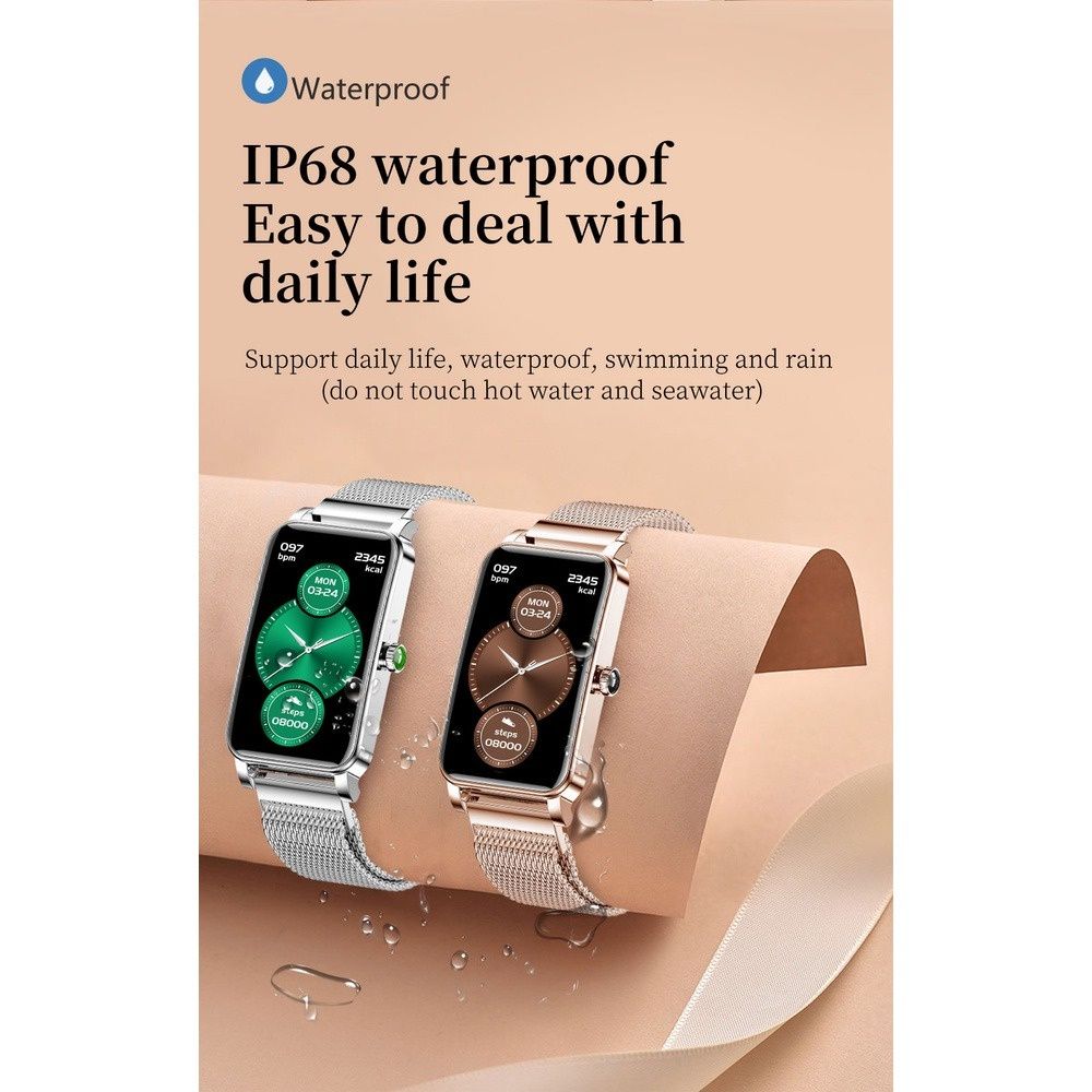 Aloking Exquisite luxury rectangle ZX19 Smart Watch For Ladies Bluetooth Call Sleep Monitor Menstrual Cycle Heart Rate Smartwatches Women Watch Fashion Women Smart wrist watch for woman Ladies Watch