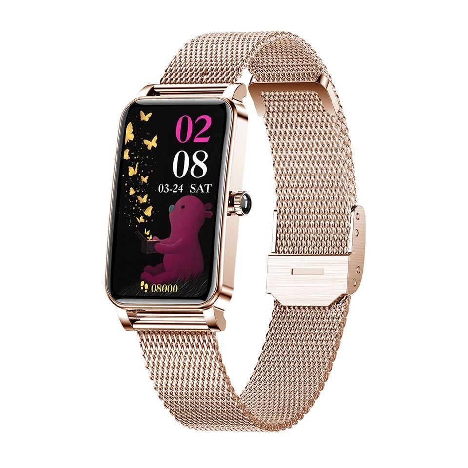 Aloking Exquisite luxury rectangle ZX19 Smart Watch For Ladies Bluetooth Call Sleep Monitor Menstrual Cycle Heart Rate Smartwatches Women Watch Fashion Women Smart wrist watch for woman Ladies Watch