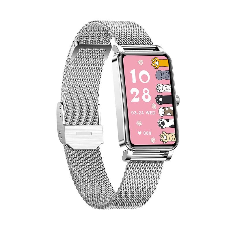 Aloking Exquisite luxury rectangle ZX19 Smart Watch For Ladies Bluetooth Call Sleep Monitor Menstrual Cycle Heart Rate Smartwatches Women Watch Fashion Women Smart wrist watch for woman Ladies Watch