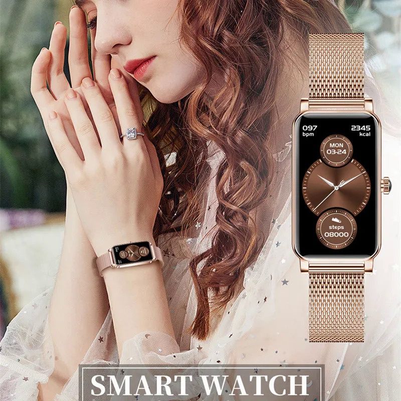 Aloking Exquisite luxury rectangle ZX19 Smart Watch For Ladies Bluetooth Call Sleep Monitor Menstrual Cycle Heart Rate Smartwatches Women Watch Fashion Women Smart wrist watch for woman Ladies Watch