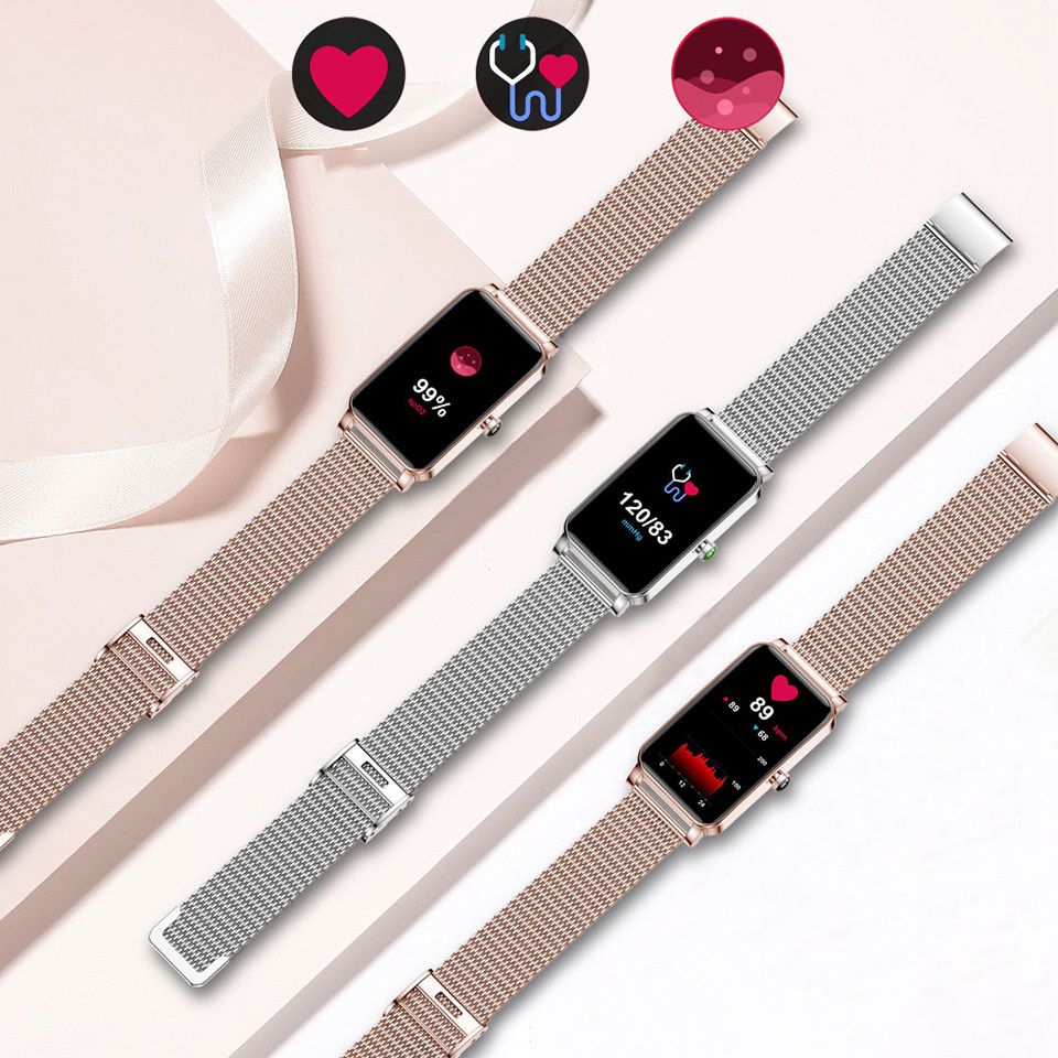 Aloking Exquisite luxury rectangle ZX19 Smart Watch For Ladies Bluetooth Call Sleep Monitor Menstrual Cycle Heart Rate Smartwatches Women Watch Fashion Women Smart wrist watch for woman Ladies Watch