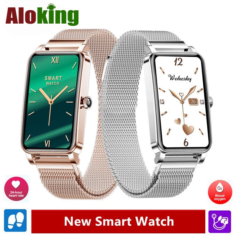 Aloking Exquisite luxury rectangle ZX19 Smart Watch For Ladies Bluetooth Call Sleep Monitor Menstrual Cycle Heart Rate Smartwatches Women Watch Fashion Women Smart wrist watch for woman Ladies Watch