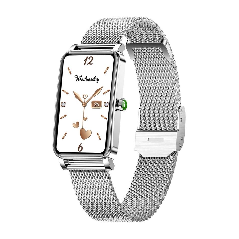 Aloking Exquisite luxury rectangle ZX19 Smart Watch For Ladies Bluetooth Call Sleep Monitor Menstrual Cycle Heart Rate Smartwatches Women Watch Fashion Women Smart wrist watch for woman Ladies Watch