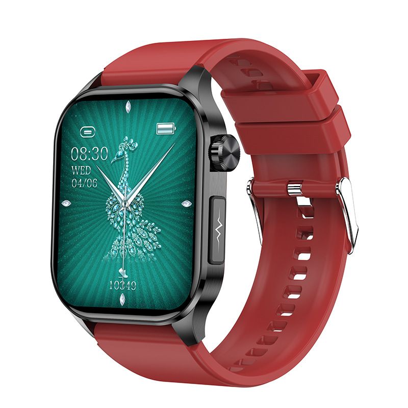 ET580 Smart Watch New Style AMOLED Screen Innovative Test Blood Sugar Temperature Heart Rate Body Fat Exercise Pedometer Smartwatch for Woman Men Smartwatch PU Leather Waterproof Unisex Sports Watches