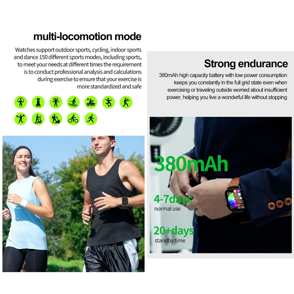 ET580 Smart Watch New Style AMOLED Screen Innovative Test Blood Sugar Temperature Heart Rate Body Fat Exercise Pedometer Smartwatch for Woman Men Smartwatch PU Leather Waterproof Unisex Sports Watches