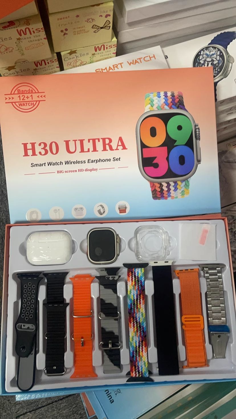 S9 Ultra Smart watch wireless earphone set Men Women Smart Watch H30 H20 H12 Touch Smartwatches Waterproof Sports Men Wrist Watch Bluetooth Original Heart Rate Smart Bracelet Smart Band Unisex Watch