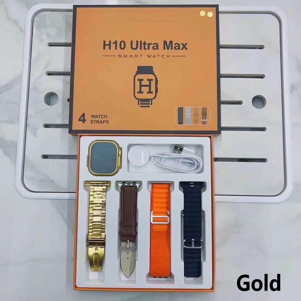 S9 Ultra Smart watch wireless earphone set Men Women Smart Watch H30 H20 H12 Touch Smartwatches Waterproof Sports Men Wrist Watch Bluetooth Original Heart Rate Smart Bracelet Smart Band Unisex Watch H10 Ultra Max - Gold