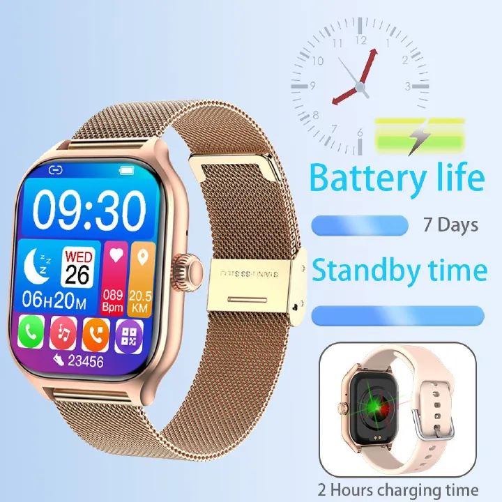 New Smart Watch H16 2pcs Straps Men Women Smartwatches Sports Watch heart rate Monitoring Health Fitness Tracker 2.01'' Touch Screen Waterproof Smart Bracelet Android IOS Wrist Watch GT40 Smart band