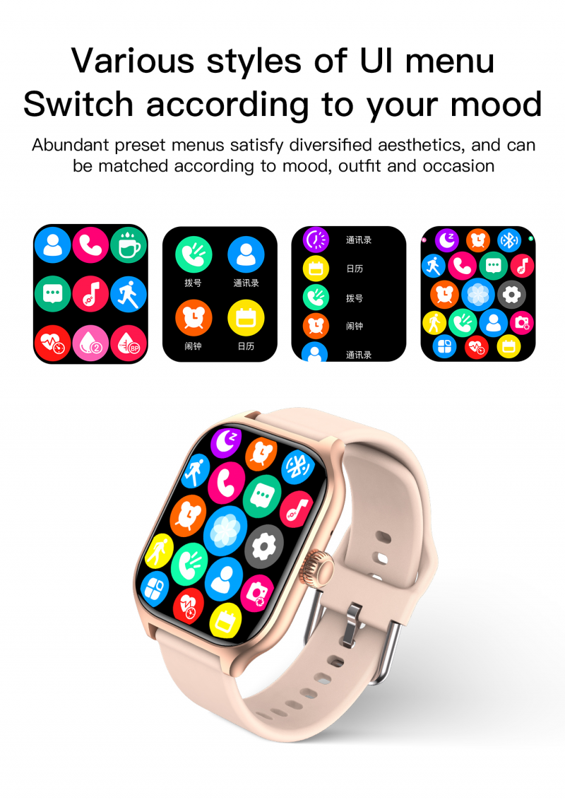 Unisex Smart Watch Ultra-Thin 2.01'' HD Screen Waterproof Fitness sports watch Bluetooth Call Smart Alarm Clock Ladies Smart Bracelet Wrist Watch heart rate Monitor H16 GTS4 Men Women Smartwatch Gift