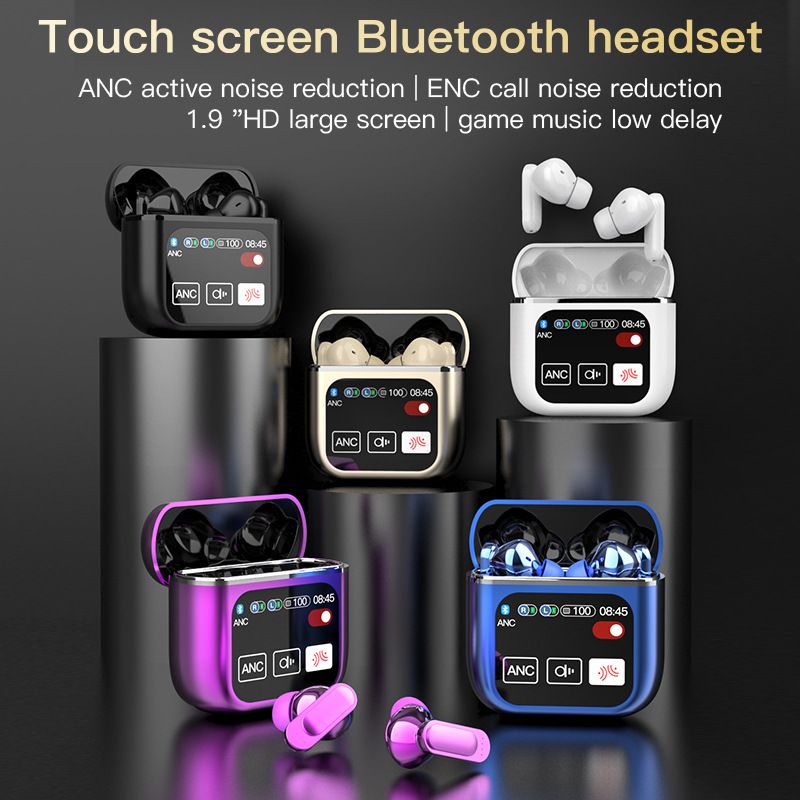 ANC ENC intelligent Noise Cancelling Gaming Earphone Wireless earphone with Mic Touch Screen SE60 Bluetooth Earphones Bluetooth Headphone With Color Screen In ear Wireless Bluetooth Headset Earbud Pod