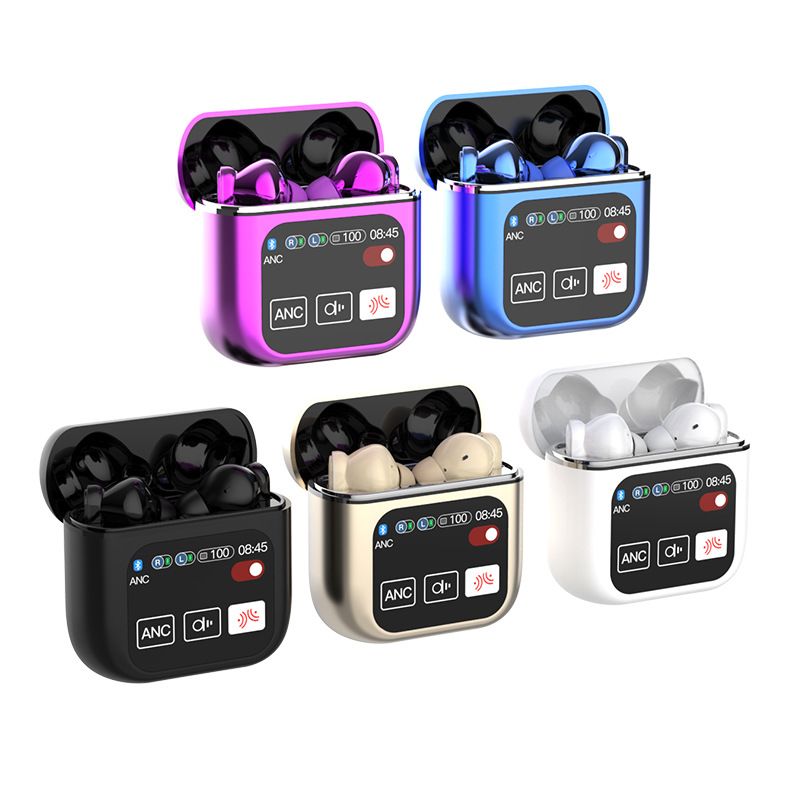 ANC ENC intelligent Noise Cancelling Gaming Earphone Wireless earphone with Mic Touch Screen SE60 Bluetooth Earphones Bluetooth Headphone With Color Screen In ear Wireless Bluetooth Headset Earbud Pod