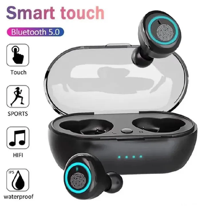 Y50 TWS Wireless Earbuds Bluetooth 5.0 Wireless Earphones Gaming In-ear Noise Cancelling Touch Control Bluetooth Headset Stereo Sports Run stereo sound Earpods air buds Headphone for Android/iOS