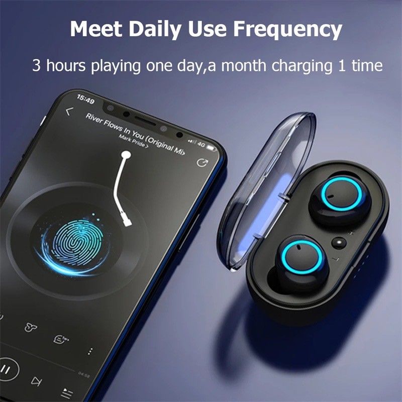Aloking Earbuds Wireless Earphones TWS in-ear Noise Reduction Earpods Wireless Bluetooth Earphone Gaming Touch Control Bluetooth Headset Stereo Run Sports Earpod air buds Mini Sleep Buds Y50 Headphone
