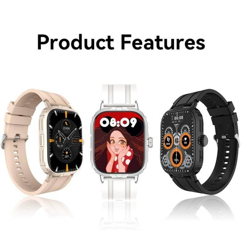 B03 Smart Watch For Men Women AI Gesture Control Touch Square HD Screen Health Monitoring Bluetooth Call Watch Sports Heart Rate Blood Oxygen Multifunction Watch for Android IOS Waterproof Smartwatch