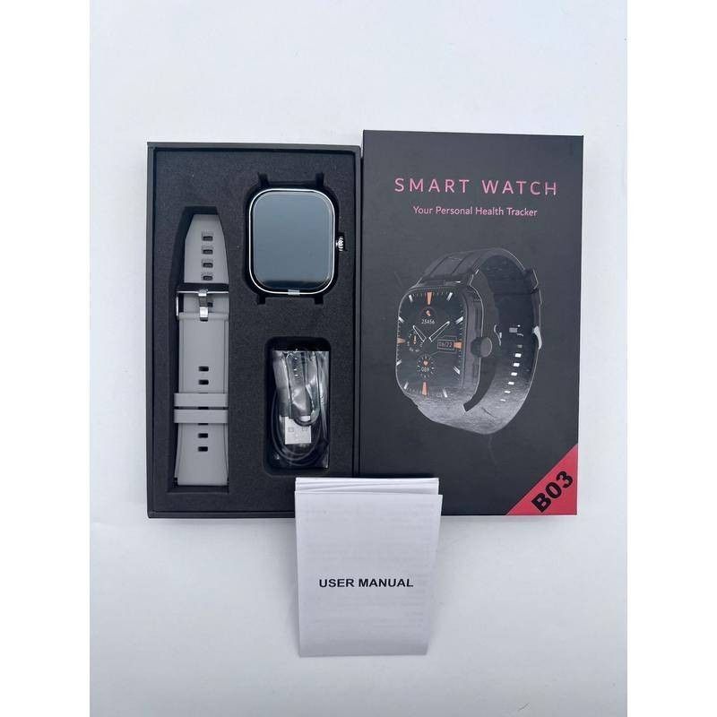 B03 Smart Watch For Men Women AI Gesture Control Touch Square HD Screen Health Monitoring Bluetooth Call Watch Sports Heart Rate Blood Oxygen Multifunction Watch for Android IOS Waterproof Smartwatch