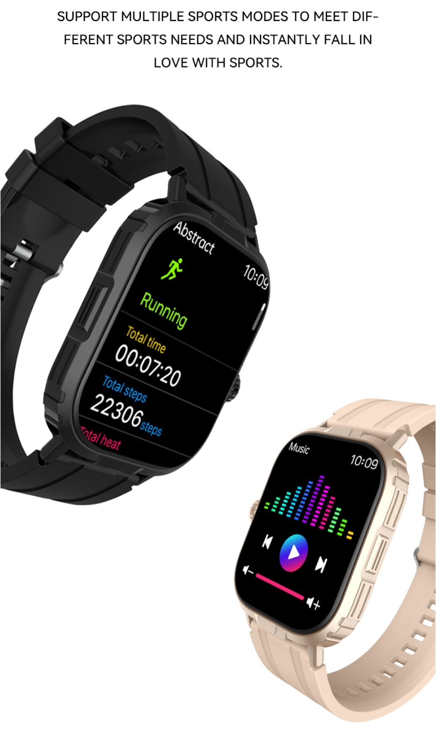 B03 Smart Watch For Men Women AI Gesture Control Touch Square HD Screen Health Monitoring Bluetooth Call Watch Sports Heart Rate Blood Oxygen Multifunction Watch for Android IOS Waterproof Smartwatch