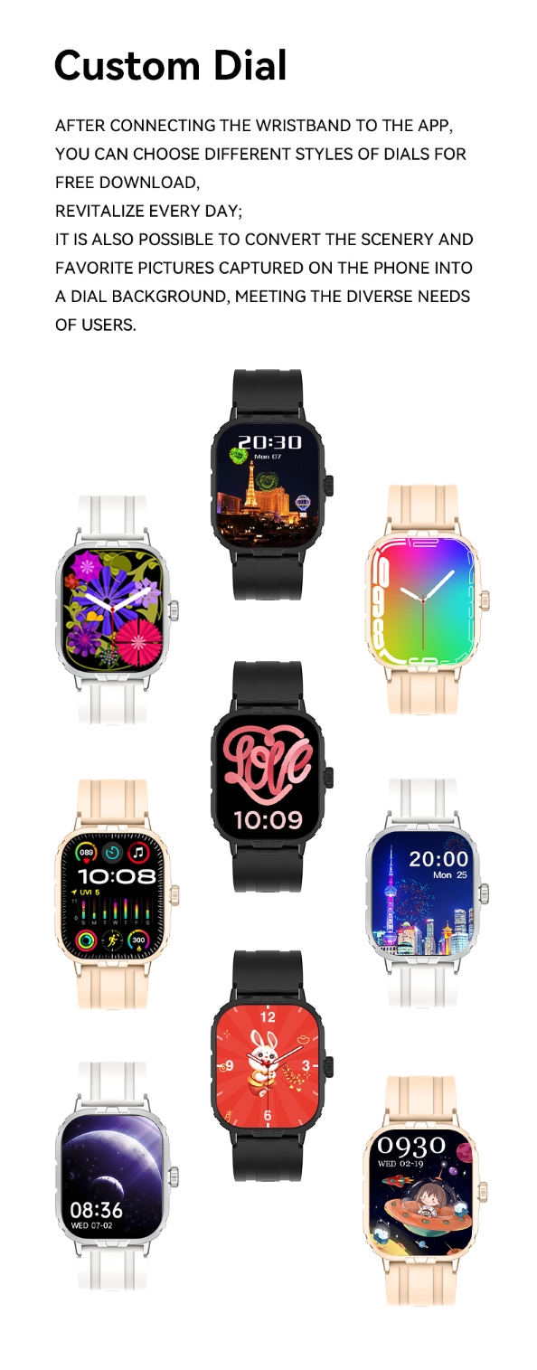 B03 Smart Watch For Men Women AI Gesture Control Touch Square HD Screen Health Monitoring Bluetooth Call Watch Sports Heart Rate Blood Oxygen Multifunction Watch for Android IOS Waterproof Smartwatch