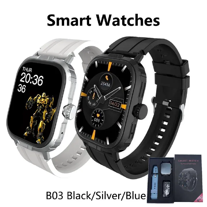 Men's Sports Smart Bracelet B03 Smart Watch Men Women AI Gesture Full Touch Screen Fitness Tracker Health Monitor Bluetooth Call Watch Sports Watch Heart Rate Blood Oxygen Women Waterproof Smartwatch