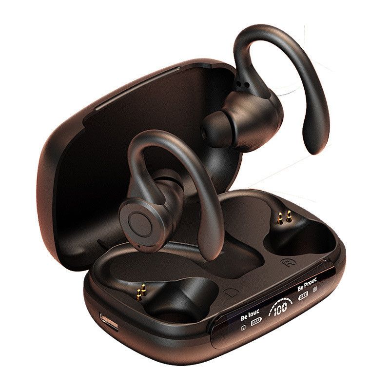 TWS Ture Wireless Earbuds Y7 Bluetooth 5.3 Headphones 24Hrs Playtime with Charging Case LED Diaplay Hi-Fi Sweatproof Noise Canceling Over Ear Earhooks Touch Control Wireless Earphone with Microphone