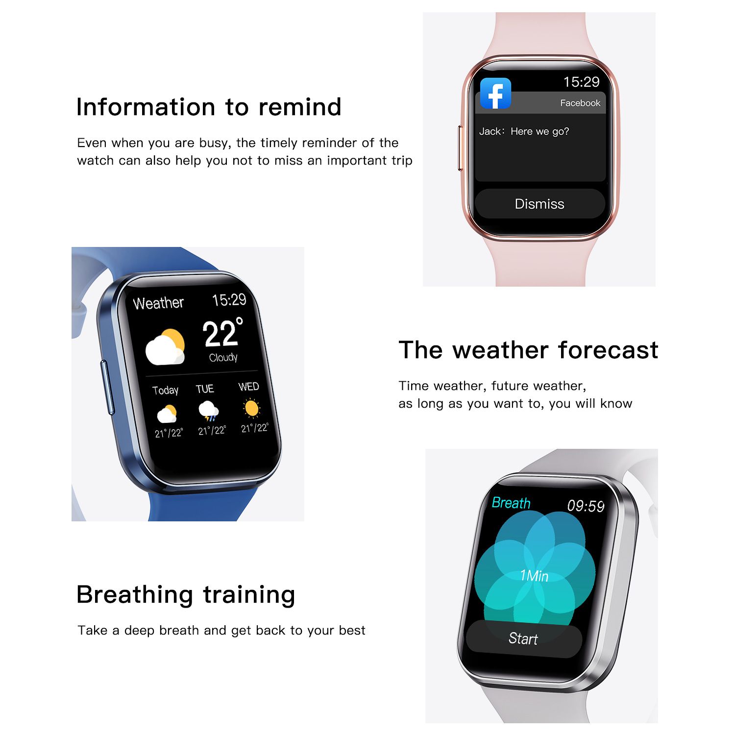 Smart Watch Q23 Calculator Watch BP HR O2 Body Temperature Sleep Monitoring IP67 Waterproof Men Women Smartwatches Smart Band Smart Bracelet Fitness Tracker Run Sports Watch for Huawei Android IOS