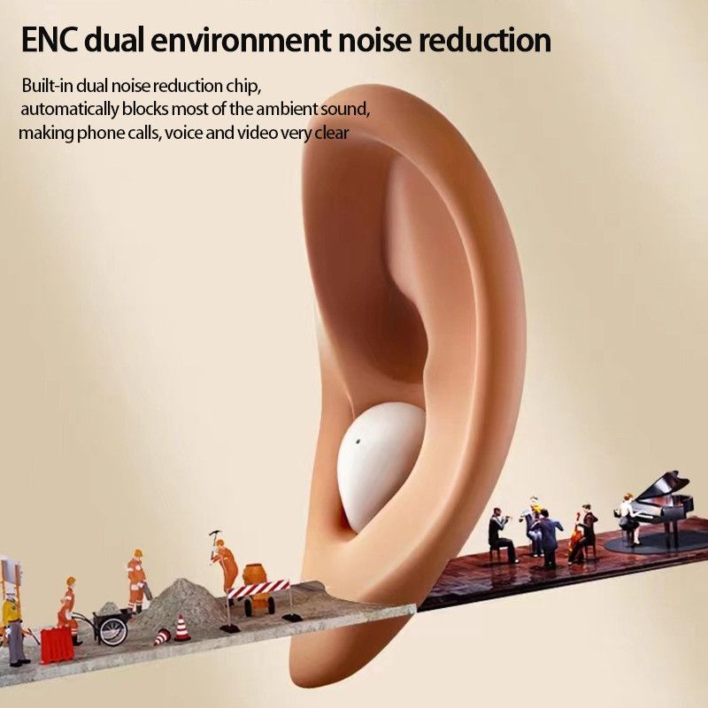 Aloking SK19 Lightweight Mini Sleep Bluetooth Earphone Wireless Music Gaming Earbuds Binaural HIFI Stereo TWS Bluetooth Headphone In-Ear Sleep Noise Cancelling Bluetooth Headset With Microphone