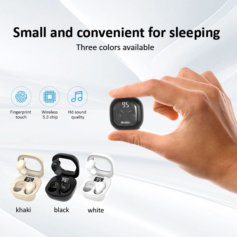Aloking SK19 Lightweight Mini Sleep Bluetooth Earphone Wireless Music Gaming Earbuds Binaural HIFI Stereo TWS Bluetooth Headphone In-Ear Sleep Noise Cancelling Bluetooth Headset With Microphone