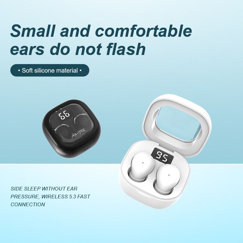 Aloking SK19 Lightweight Mini Sleep Bluetooth Earphone Wireless Music Gaming Earbuds Binaural HIFI Stereo TWS Bluetooth Headphone In-Ear Sleep Noise Cancelling Bluetooth Headset With Microphone