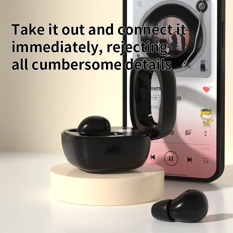 Aloking SK19 Lightweight Mini Sleep Bluetooth Earphone Wireless Music Gaming Earbuds Binaural HIFI Stereo TWS Bluetooth Headphone In-Ear Sleep Noise Cancelling Bluetooth Headset With Microphone